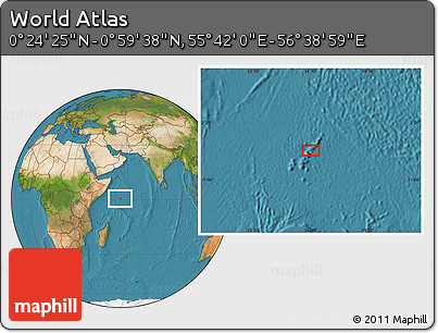 Satellite Location Map of the Area around 0° 42' 2" N, 56° 10' 29" E