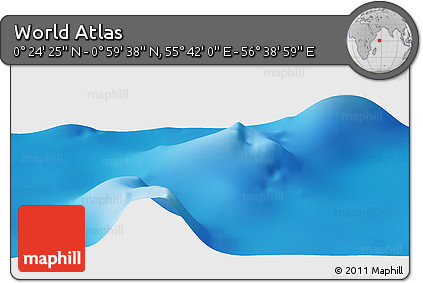 Physical Panoramic Map of the Area around 0° 42' 2" N, 56° 10' 29" E