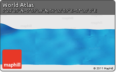 Physical Panoramic Map of the Area around 0° 42' 2" N, 57° 1' 29" E