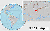 Gray Location Map of the area around 0° 42' 2" N, 58° 34' 30" W