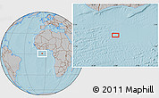 Gray Location Map of the area around 0° 42' 2" N, 5° 1' 30" W, hill shading
