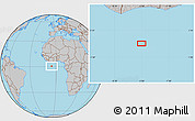 Gray Location Map of the area around 0° 42' 2" N, 5° 1' 30" W