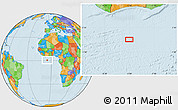 Political Location Map of the area around 0° 42' 2" N, 5° 1' 30" W