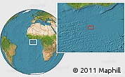 Satellite Location Map of the area around 0° 42' 2" N, 5° 1' 30" W