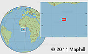 Savanna Style Location Map of the area around 0° 42' 2" N, 5° 1' 30" W