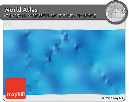 Physical 3D Map of the Area around 0° 42' 2" N, 61° 16' 29" E