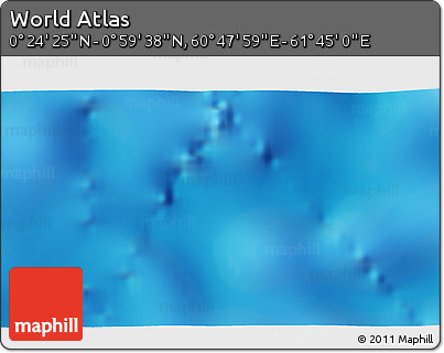 Physical 3D Map of the Area around 0° 42' 2" N, 61° 16' 29" E