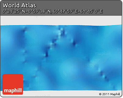 Shaded Relief 3D Map of the Area around 0° 42' 2" N, 61° 16' 29" E