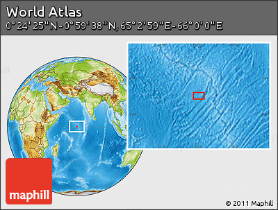 Physical Location Map of the Area around 0° 42' 2" N, 65° 31' 30" E