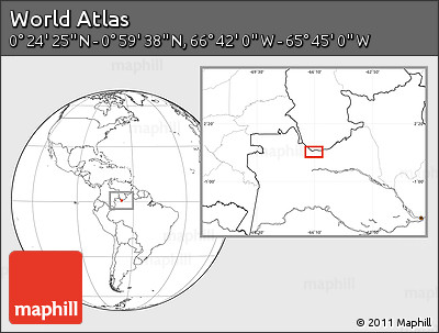 Blank Location Map of the Area around 0° 42' 2" N, 66° 13' 29" W
