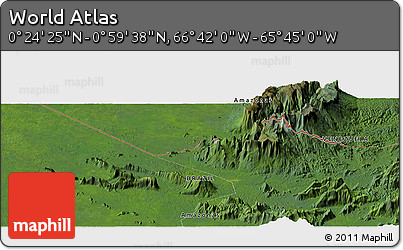Satellite Panoramic Map of the Area around 0° 42' 2" N, 66° 13' 29" W