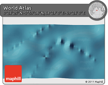 Satellite 3D Map of the Area around 0° 42' 2" N, 68° 55' 30" E