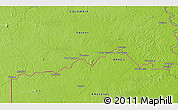 Physical 3D Map of the area around 0° 42' 2" N, 69° 37' 30" W