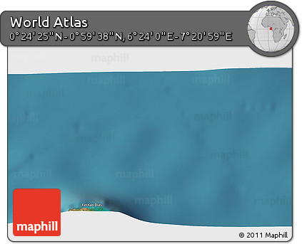 Satellite 3D Map of the Area around 0° 42' 2" N, 6° 52' 30" E