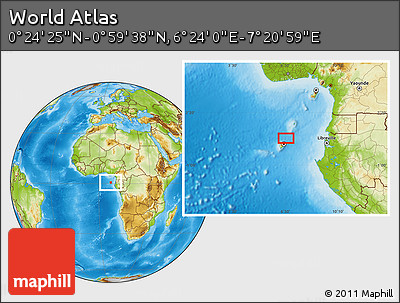 Physical Location Map of the Area around 0° 42' 2" N, 6° 52' 30" E