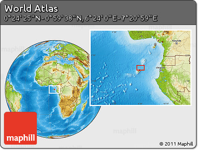 Physical Location Map of the Area around 0° 42' 2" N, 6° 52' 30" E