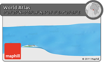 Physical Panoramic Map of the Area around 0° 42' 2" N, 6° 52' 30" E