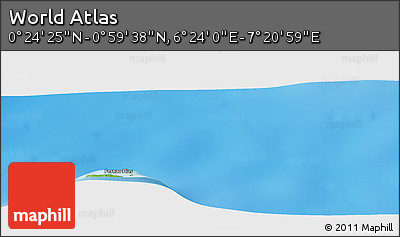 Physical Panoramic Map of the Area around 0° 42' 2" N, 6° 52' 30" E