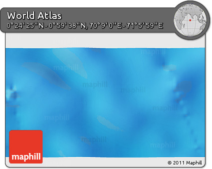 Physical 3D Map of the Area around 0° 42' 2" N, 70° 37' 30" E