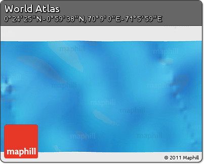 Physical 3D Map of the Area around 0° 42' 2" N, 70° 37' 30" E