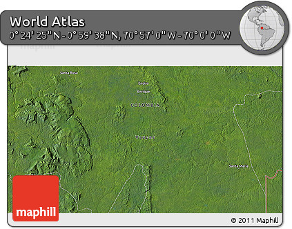 Satellite 3D Map of the Area around 0° 42' 2" N, 70° 28' 29" W