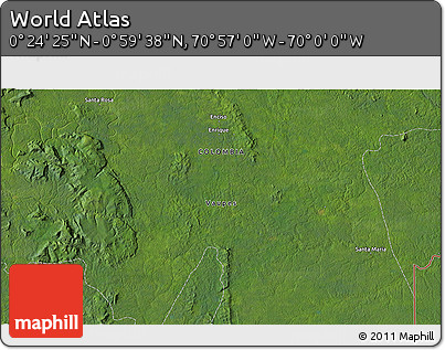 Satellite 3D Map of the Area around 0° 42' 2" N, 70° 28' 29" W