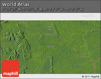 Satellite 3D Map of the Area around 0° 42' 2" N, 70° 28' 29" W