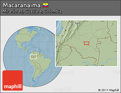 Savanna Style Location Map of Macaranaima, hill shading