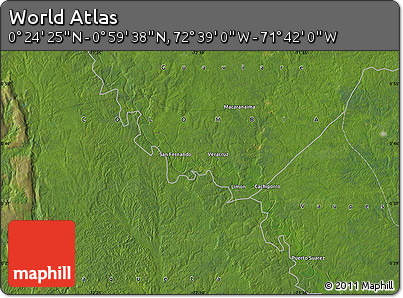 Satellite Map of the Area around 0° 42' 2" N, 72° 10' 30" W