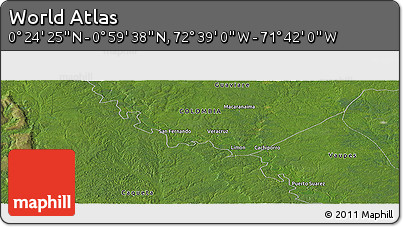 Satellite Panoramic Map of the Area around 0° 42' 2" N, 72° 10' 30" W