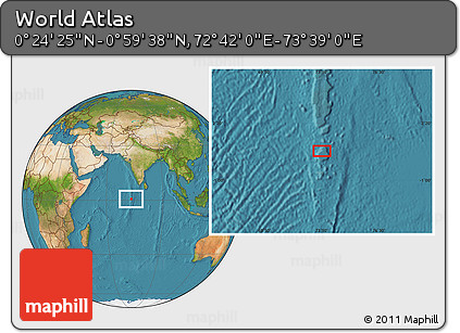 Satellite Location Map of the Area around 0° 42' 2" N, 73° 10' 30" E