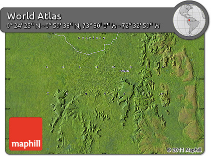 Satellite Map of the Area around 0° 42' 2" N, 73° 1' 30" W