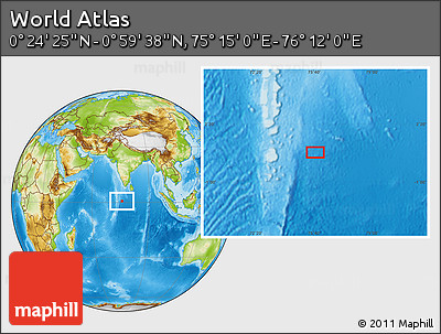 Physical Location Map of the Area around 0° 42' 2" N, 75° 43' 29" E
