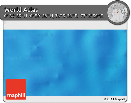 Shaded Relief 3D Map of the Area around 0° 42' 2" N, 76° 34' 29" E
