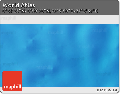 Shaded Relief 3D Map of the Area around 0° 42' 2" N, 76° 34' 29" E
