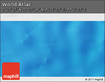 Shaded Relief 3D Map of the Area around 0° 42' 2" N, 76° 34' 29" E