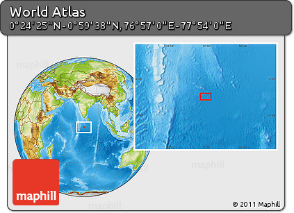 Physical Location Map of the Area around 0° 42' 2" N, 77° 25' 30" E