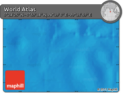 Physical Map of the Area around 0° 42' 2" N, 79° 7' 30" E