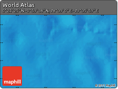 Physical Map of the Area around 0° 42' 2" N, 79° 7' 30" E