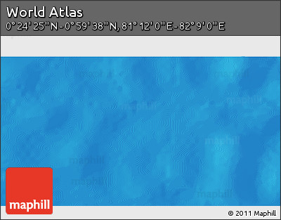 Physical 3D Map of the Area around 0° 42' 2" N, 81° 40' 30" E