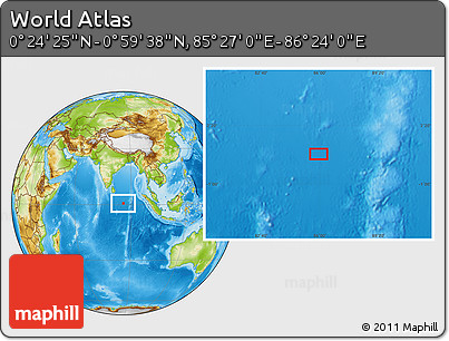 Physical Location Map of the Area around 0° 42' 2" N, 85° 55' 30" E