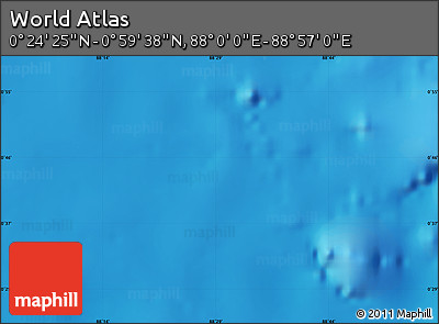 Physical Map of the Area around 0° 42' 2" N, 88° 28' 29" E