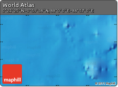 Physical Map of the Area around 0° 42' 2" N, 88° 28' 29" E