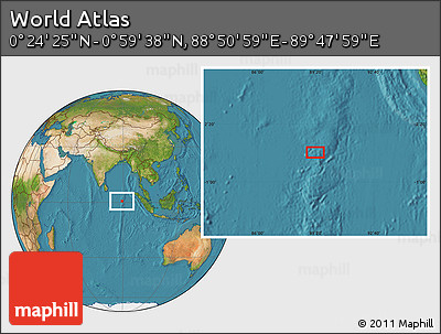 Satellite Location Map of the Area around 0° 42' 2" N, 89° 19' 29" E