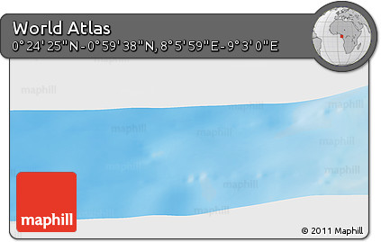 Physical Panoramic Map of the Area around 0° 42' 2" N, 8° 34' 29" E