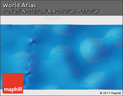 Physical 3D Map of the Area around 0° 42' 2" N, 8° 25' 30" W