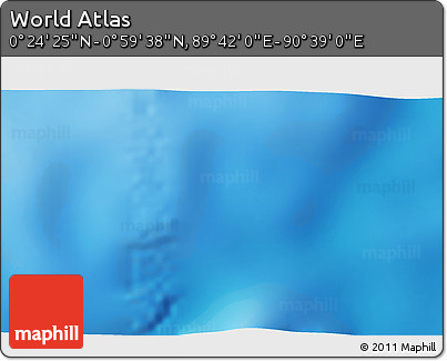 Physical 3D Map of the Area around 0° 42' 2" N, 90° 10' 30" E