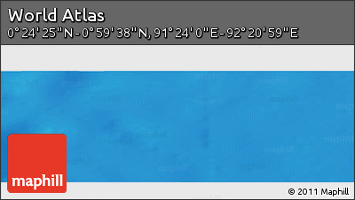 Physical Panoramic Map of the Area around 0° 42' 2" N, 91° 52' 30" E