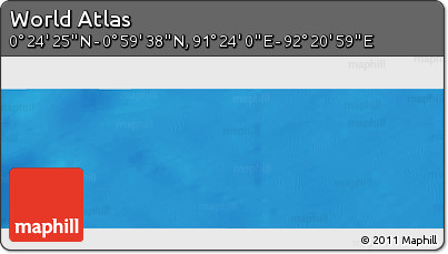 Physical Panoramic Map of the Area around 0° 42' 2" N, 91° 52' 30" E