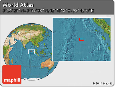 Satellite Location Map of the Area around 0° 42' 2" N, 92° 43' 29" E